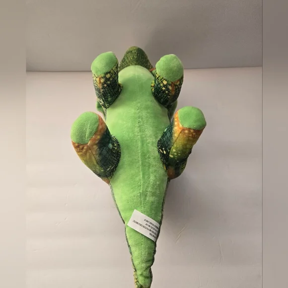 Plush Dinosaur Toy with Green and Orange Accents - Picture 5 of 7